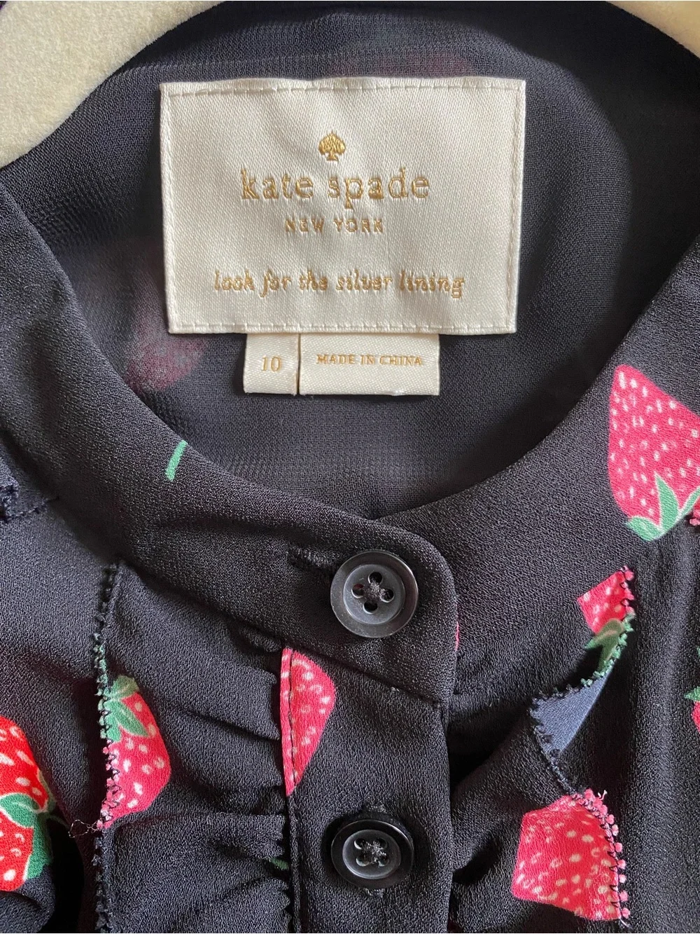 NWOT Kate Spade Tossed Strawberry Ruffle Shirtdress size 10